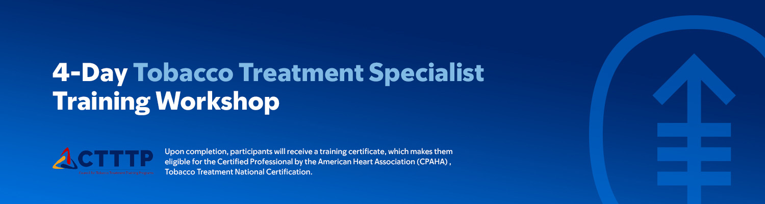 2026 4-Day Tobacco Treatment Specialist Training Workshop Banner